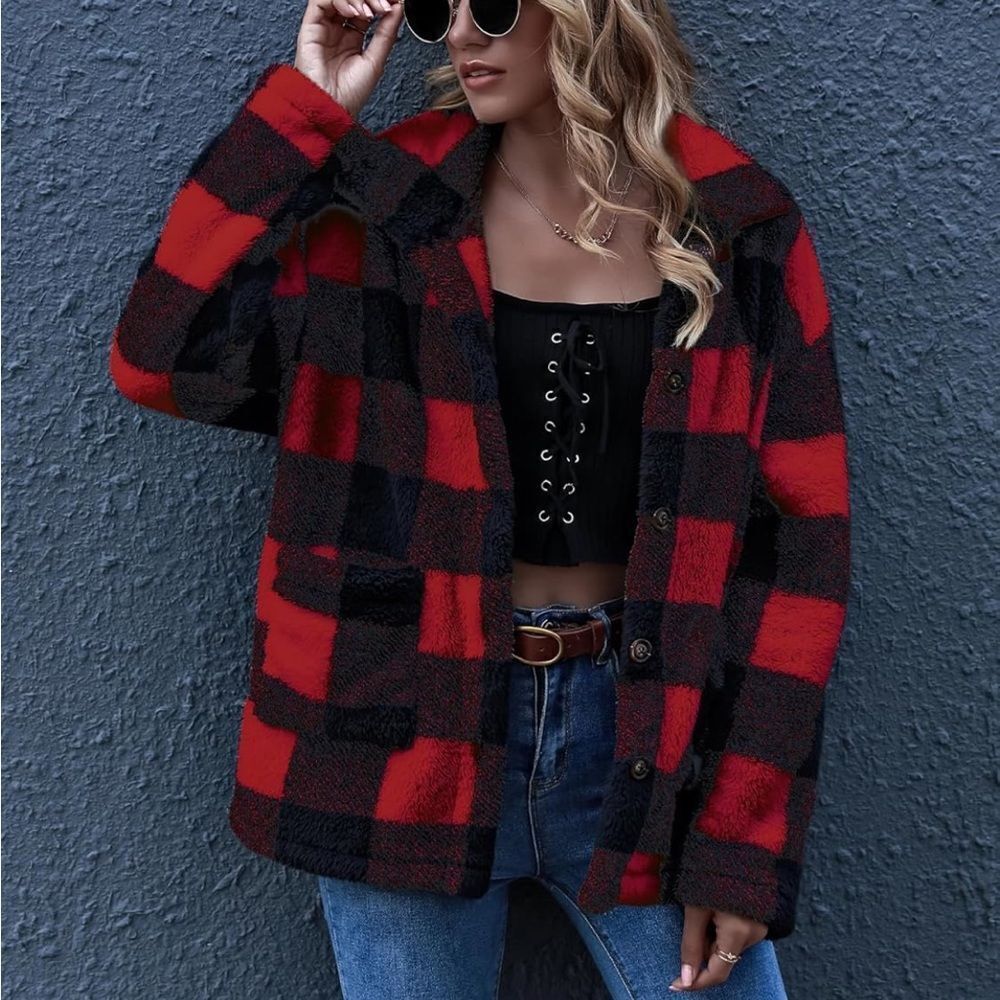 Oversized winter fleece jacket